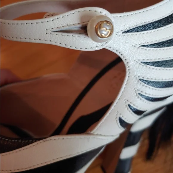 Gucci Lesley pony hair Mary Jane leather pumps size 36.5 NWT 🦓🦓 - Picture 2 of 9